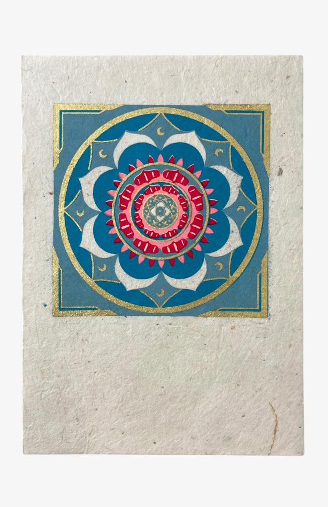 tree free lokta paper card set mandala fair trade Nepal