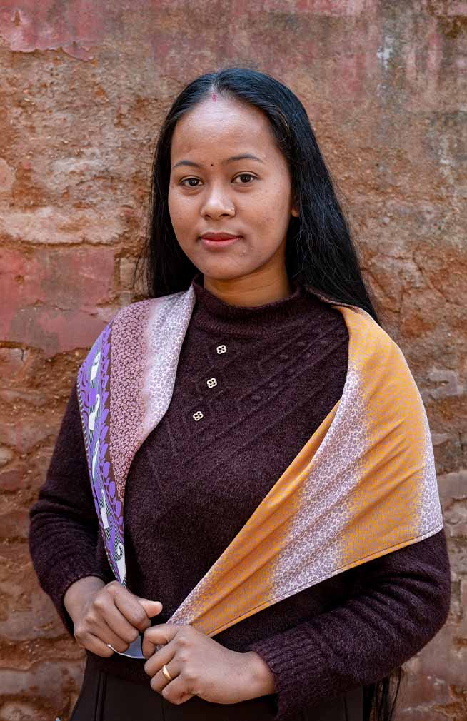recycled sari scarf shawl fair trade Nepal