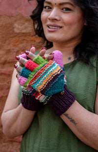 Handmade Fleece Lined Glitten, Assorted Colors