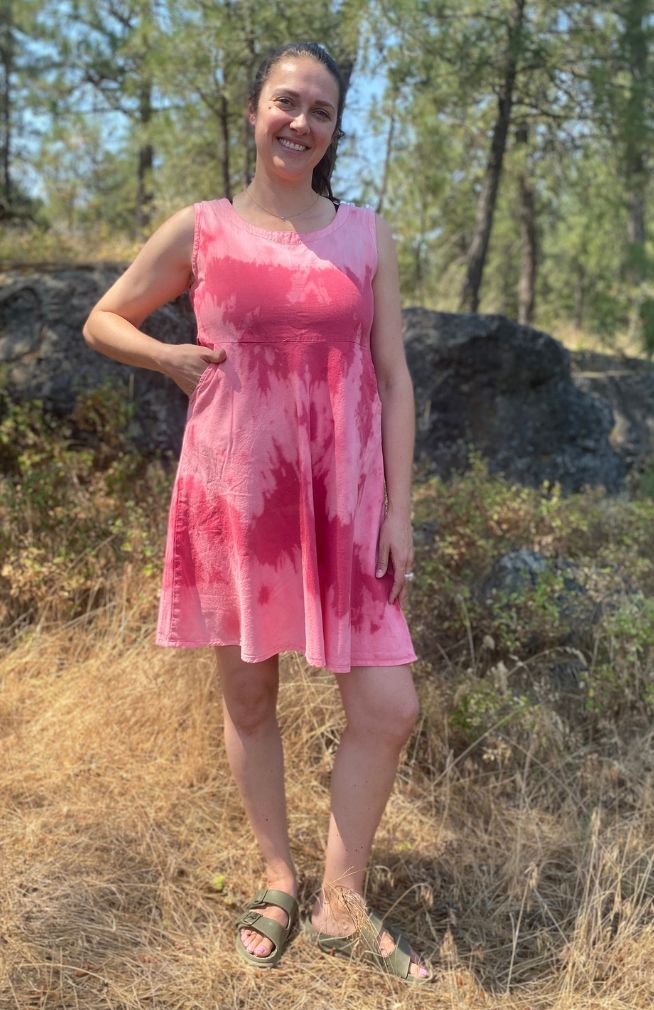 sun bleached tie dye dress fair trade Nepal