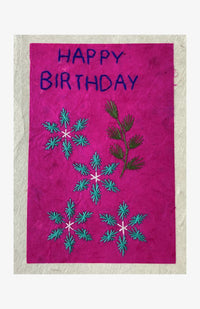 embroidered cards tree free paper lokta fair trade Nepal