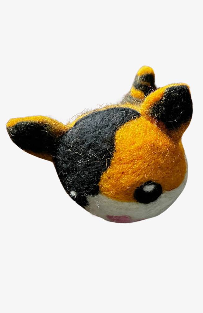 needle felt design cat dryer balls fair trade Nepal