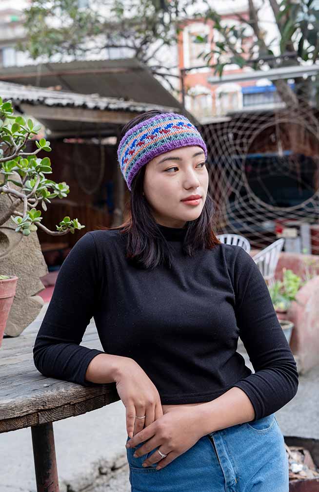 Wool Knit Headband, Fleece Lined