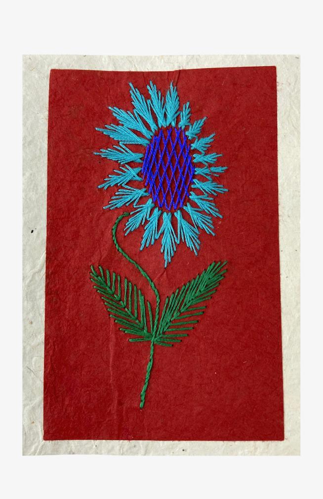 embroidered tree free cards fair trade Nepal