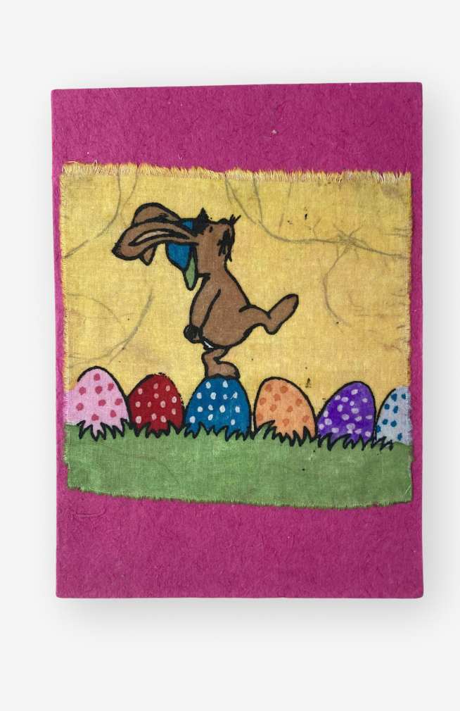 handmade tree free paper card Easter bunny fair trade Nepal