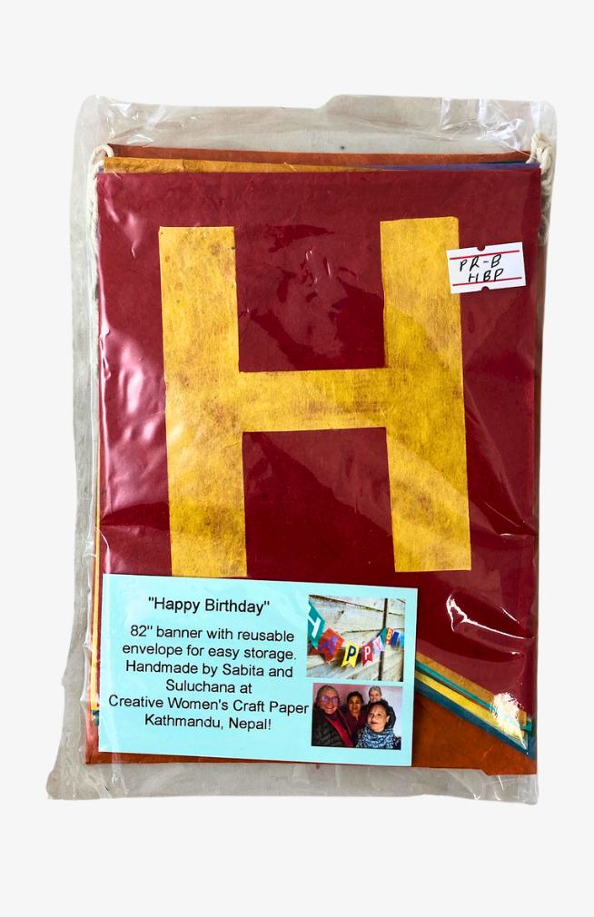 tree free paper happy birthday banner fair trade Nepal