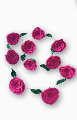 felted rose garland fair trade nepal