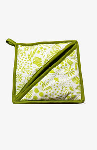cotton screen printed open pocket potholder fair trade Nepal