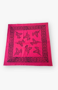 hummingbird bandana pink cotton block print fair trade nepal