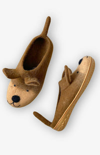 Felted wool dog slipper rubber sole fair trade Nepal
