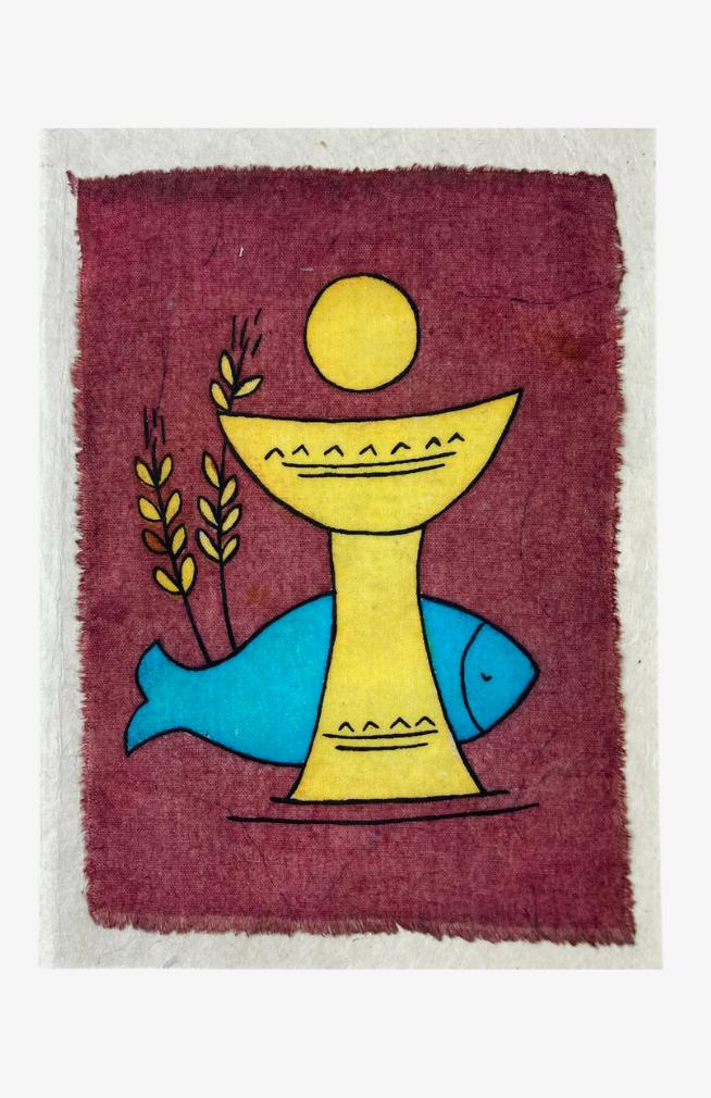 tree free paper batik card Easter fair trade Nepal