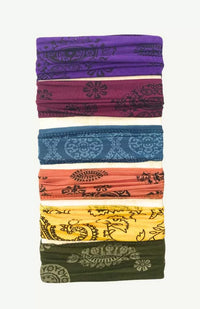 Cotton screen print headband, fair trade Nepal