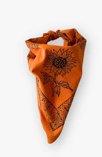 sunflower cotton bandana block print fair trade nepal