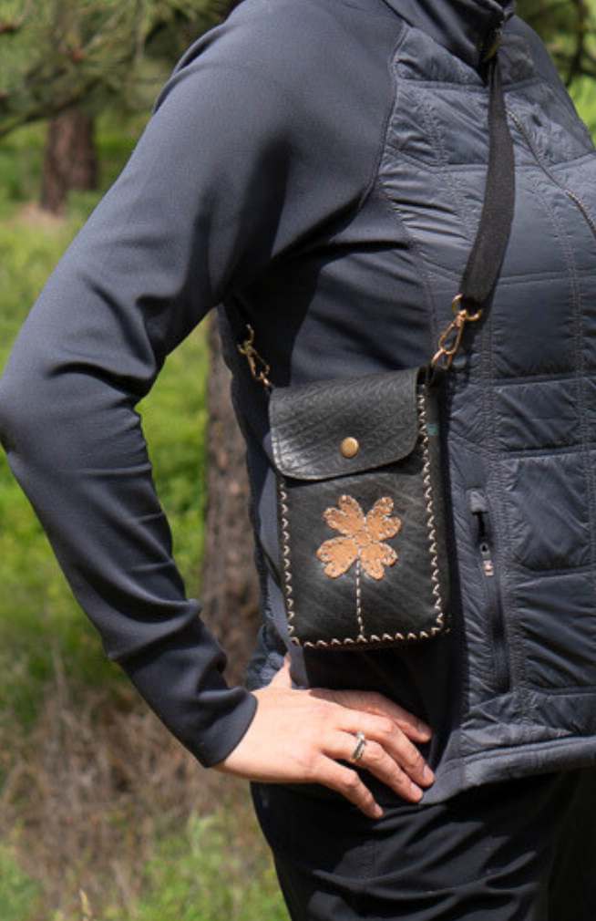 recycled tire rubber sling bag fair trade Nepal