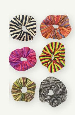 cotton scrunchy, ponytail holder, fair trade Nepal