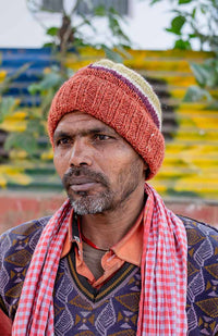 Hand Crafted Hemp & Wool Knit Beanie Hat, Fleece Lined