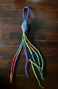 felted wool octopus cat toy fair trade Nepal