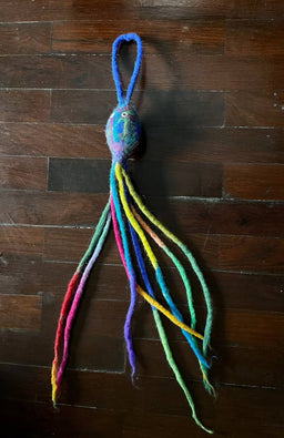 felted wool octopus cat toy fair trade Nepal