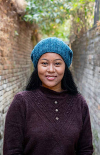 Hand Made Hemp + Wool Blend Knit Slouch Hat, Fleece Lined