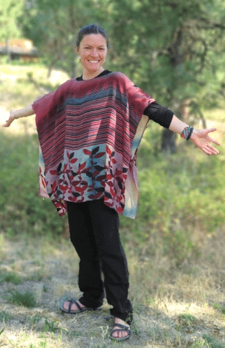 recycled silk poncho shawl fair trade nepal