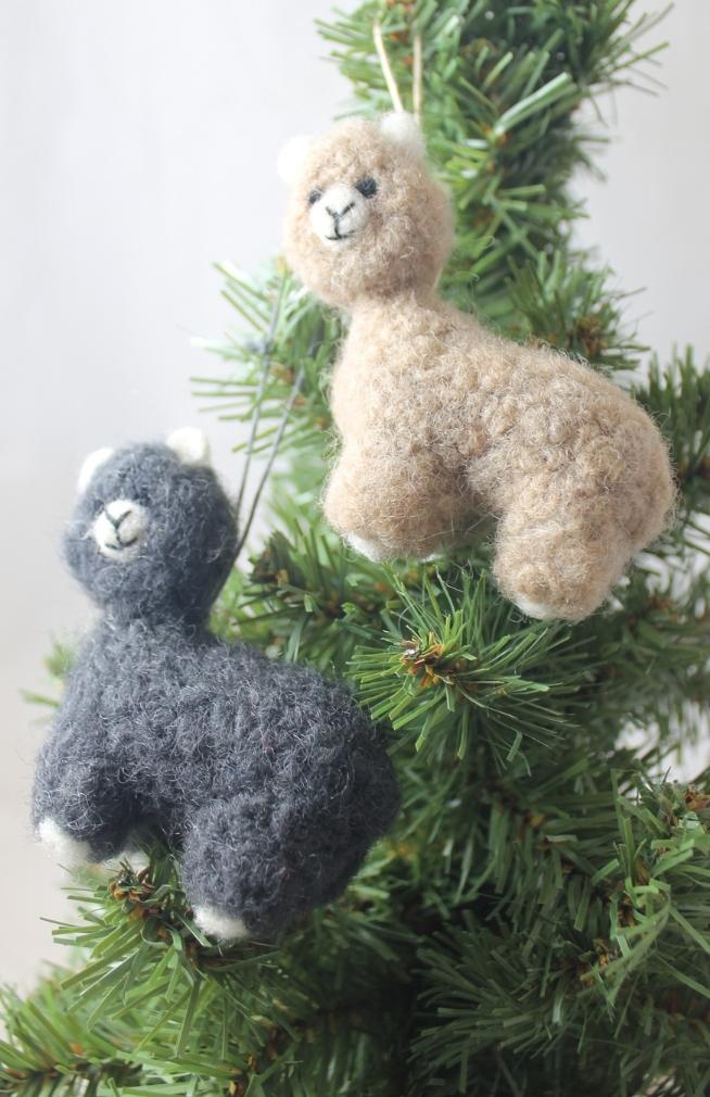 felt ornament alpaca fair trade nepal