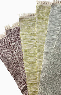 Handwoven Textured Cotton Placemat Handmade in Nepal, available in assorted colors.