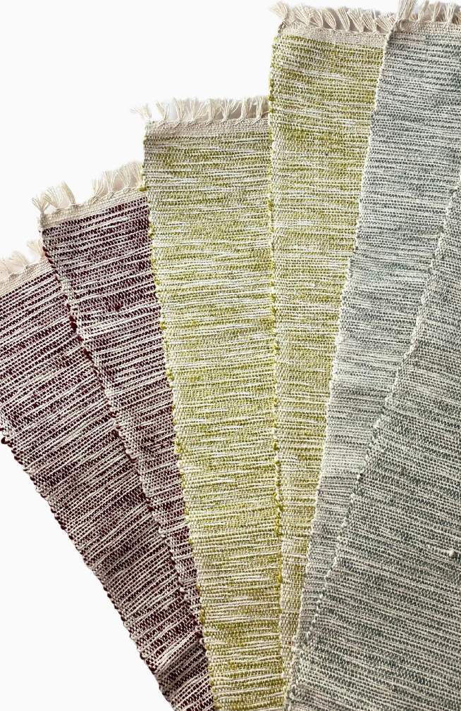 Handwoven Textured Cotton Placemat Handmade in Nepal, available in assorted colors.