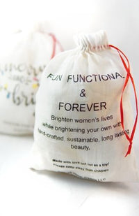 Cotton Drawstring Gift Bag with "Merry and Bright" Printing