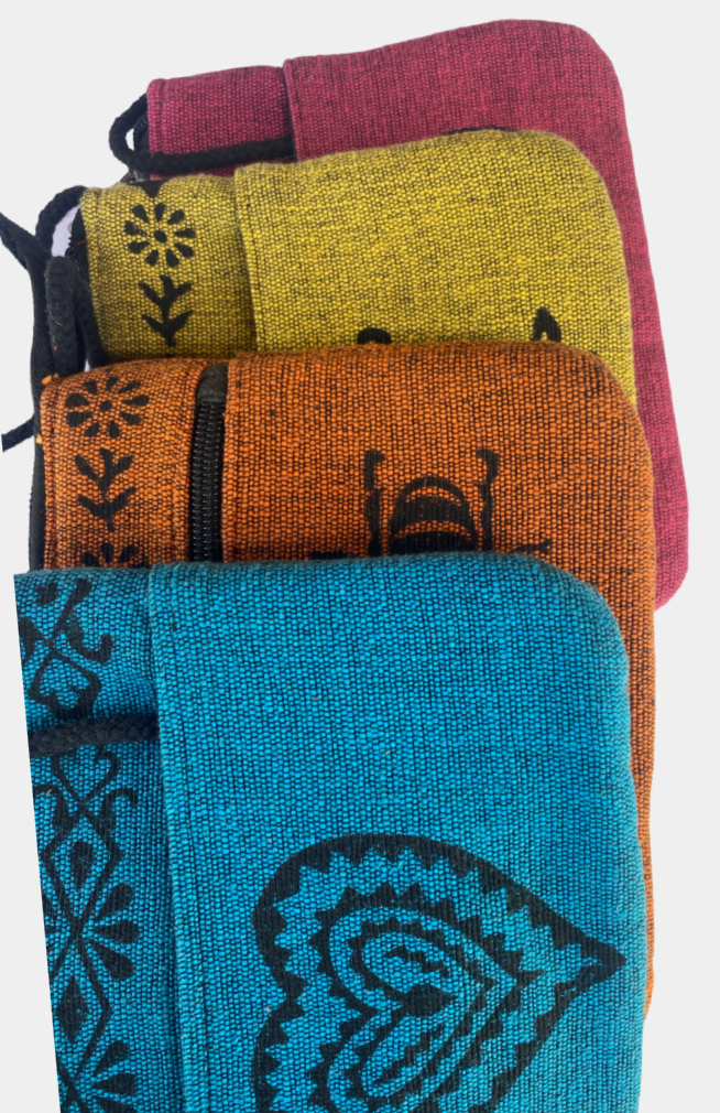 blockprint purses, fair trade Nepal