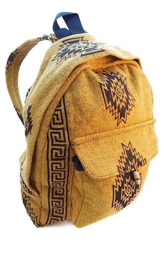 Handcrafted Block Print Small Cotton Backpack