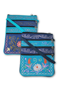 embroidered zipper purse fair trade nepal
