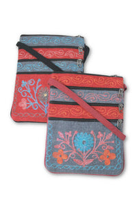 embroidered zipper purse fair trade nepal
