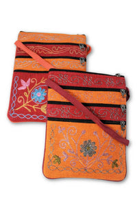 embroidered zipper purse fair trade nepal