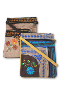 embroidered zipper purse fair trade nepal