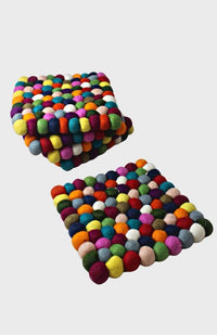 felt ball wool trivet fair trade nepal