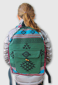 cotton block print backpack fair trade nepal