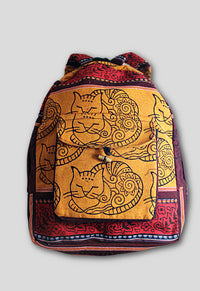 cotton block print backpack fair trade nepal