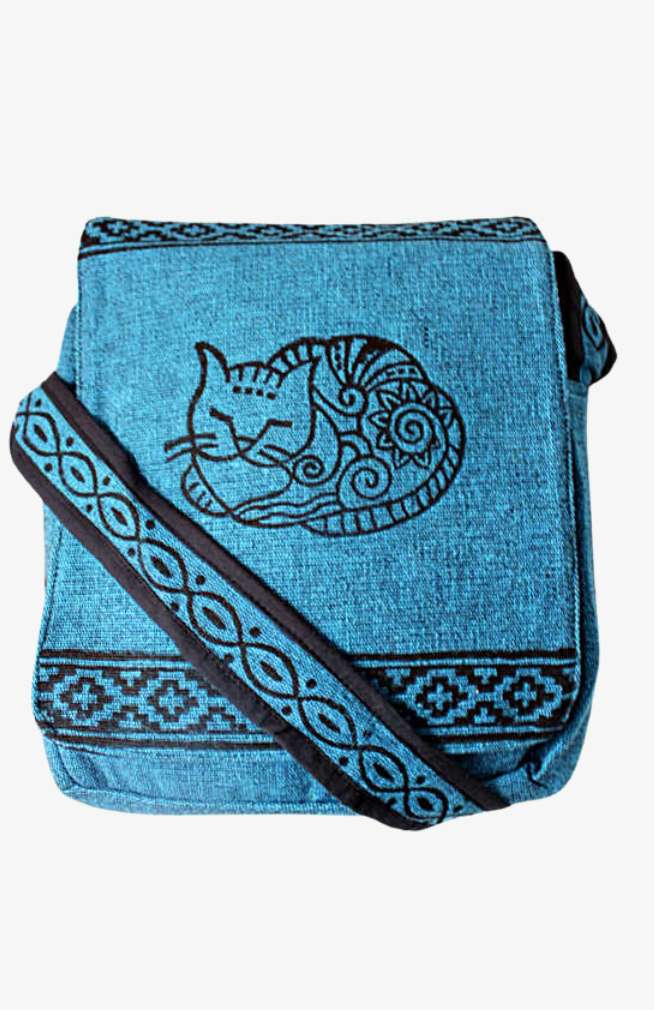 cotton blockprinted purse fair trade Nepal