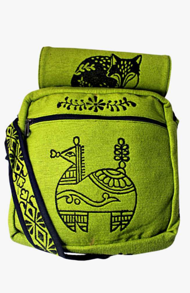 cotton blockprinted purse fair trade Nepal