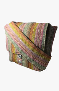 Handcrafted Cushioned Cotton Crossbody Wide Strap Flap Bag