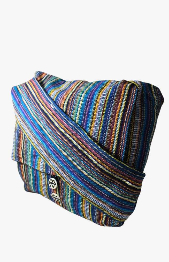 cotton striped messenger bag fair trade Nepa