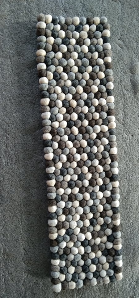 felt ball runner fair trade nepal neutral colors