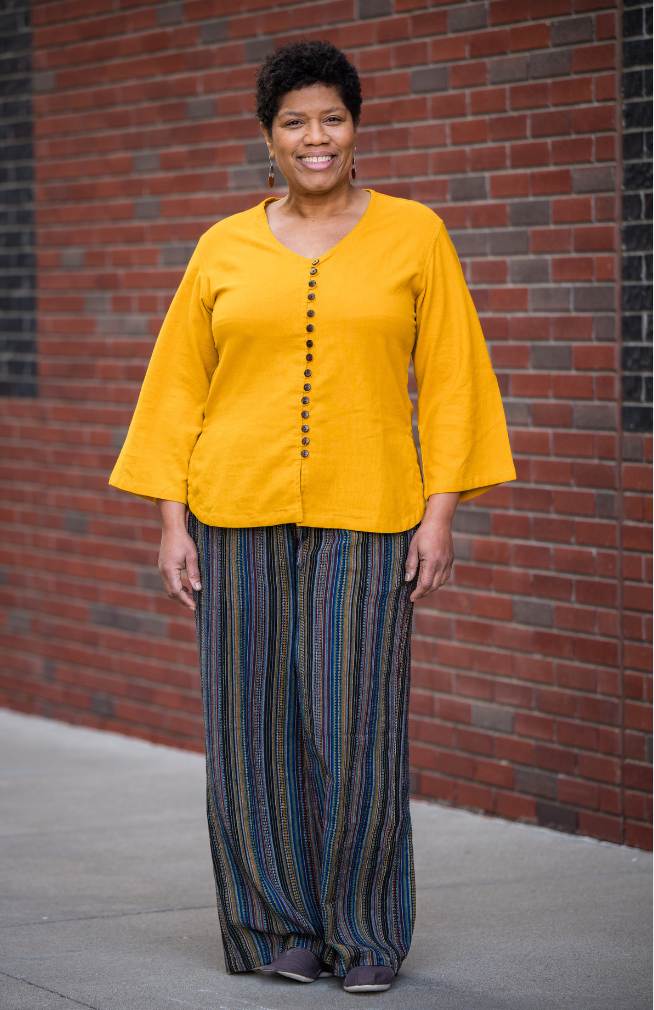 Textured Stripe Wide Leg Cotton Pant