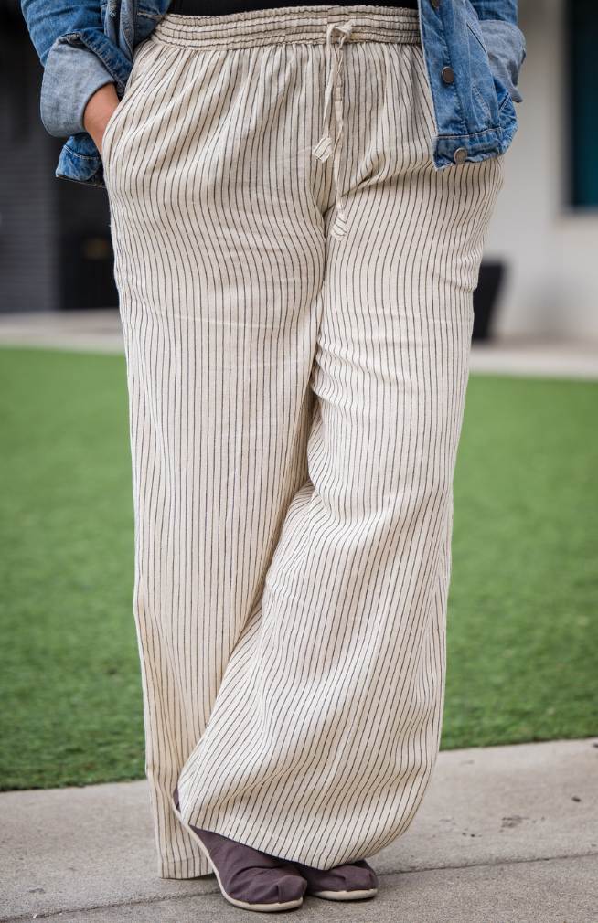 Hand Crafted Wide Leg Cotton Pant w/ Elastic Waist