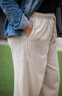 Hand Crafted Wide Leg Cotton Pant w/ Elastic Waist