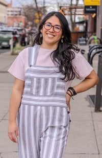 wide stripe overalls fair trade nepal