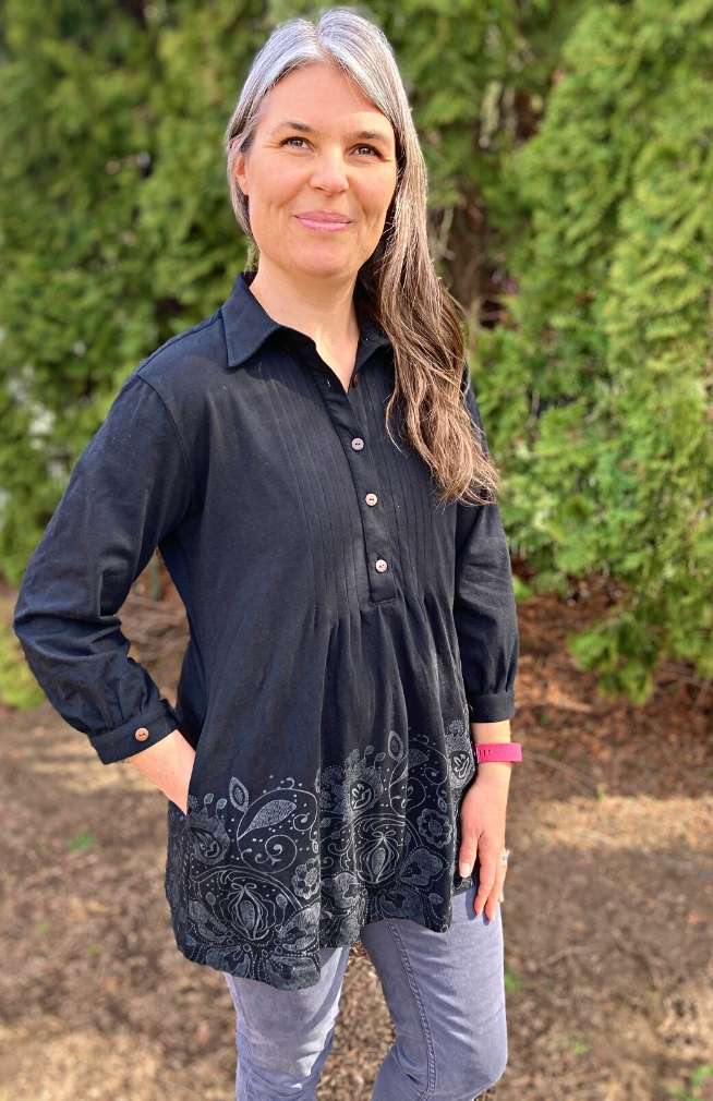 V-Neck Cotton Shirt
