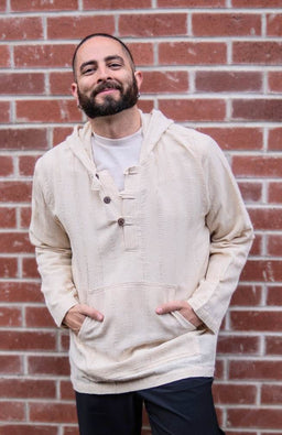 light weight cotton hoodie with kangaroo pocket fair trade nepal