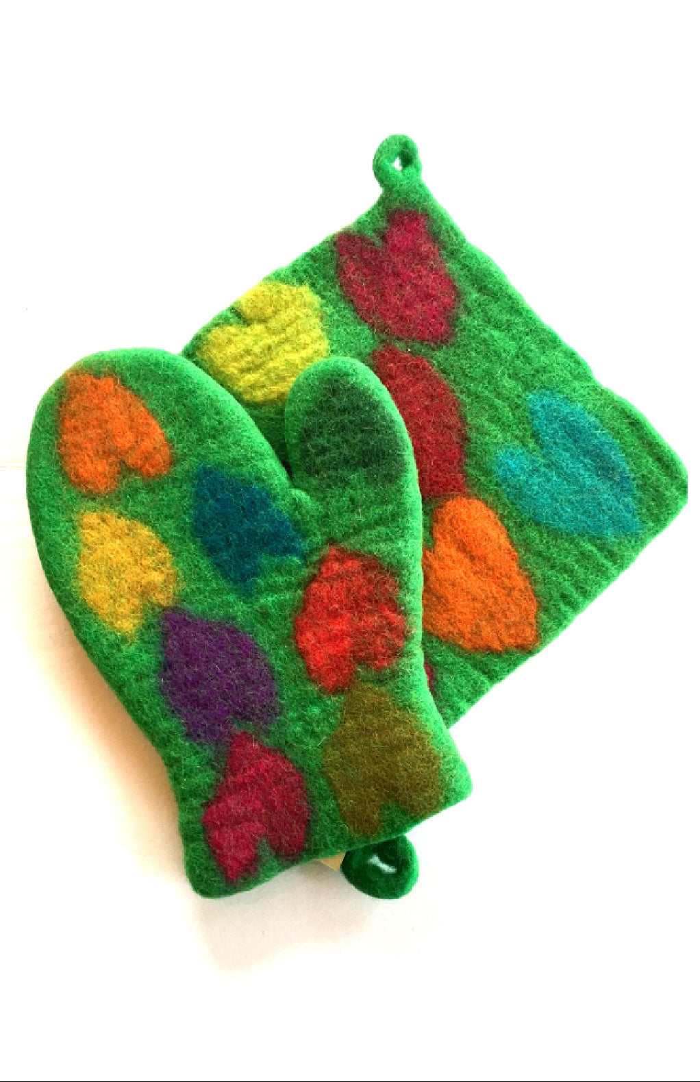 Hand Crafted Felt Potholder w Loop, Assorted Designs