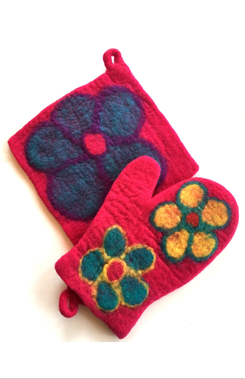 Hand Crafted Felt Potholder w Loop, Assorted Designs